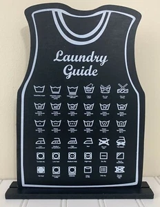 Farmhouse Laundry Room Guide Symbols Black White 8 x 10" Standing Sign New - Picture 1 of 2