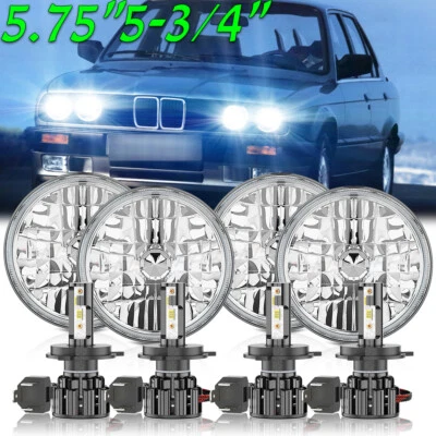 for BMW 325i 528i 535i 735i E30 5-3/4 5.75" LED Headlights Hi-Lo Round Headlamp — 第 1/4 张图片