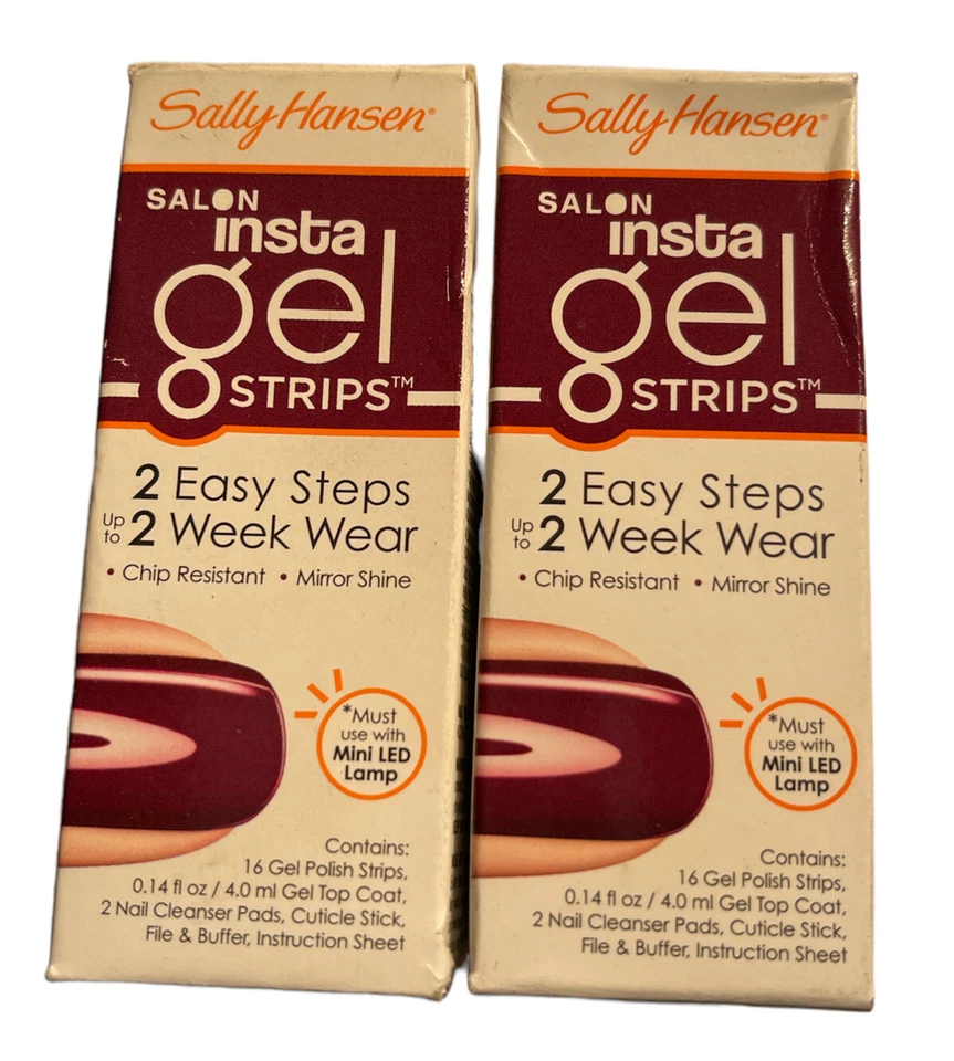2 Complete Kits of Sally Hansen Salon Insta GEL Polish Strips Ruby Do 320