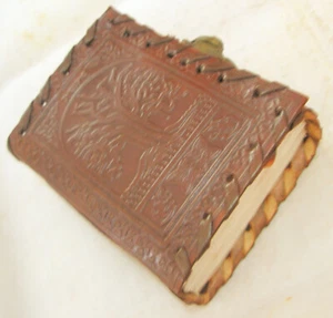 Handmade Celtic Tree Of Life Leather Bound Journal Mini Pocket Diary Notebook - Picture 1 of 7
