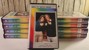 Vintage 9 VHS Say It With Sign American Sign Language Program Tapes Missing Vol3 - Picture 1 of 11