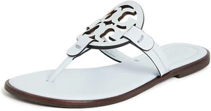 SANDALO TORY BURCH MILLER PELLE BLU CHIARO NUOVO SENZA ETICHETTE TAGLIA 8 - Foto 1 di 12