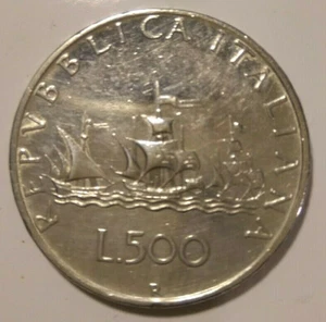 REP.ITALIANA - MONETA DA LIRE 500 ARGENTO - 1960 - SPL - CARAVELLE -  CENTENARIO - Foto 1 di 2