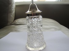 Antique Edwardian Silver and Cut Glass Sugar Shifter - 7 Inches