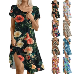 Locker Sitzendes Kleid Damenmode Luftdurchlässige Taschen Kleider Mit Kurzem Arm - Bild 1 von 27