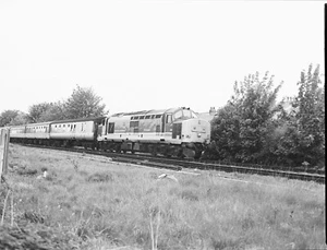 BR Baureihe 37 37421 Regionalbahnen Personenverkehr Meols Cop 120 s/w Negativ - Bild 1 von 1