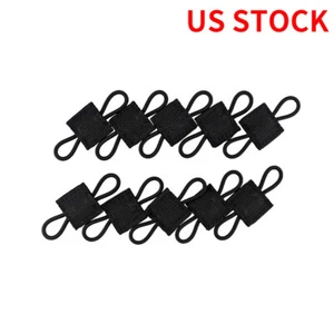 10pcs Tactical PTT Retainer Molle Ribbon Buckle Binding Webbing Cable Fastener - Picture 1 of 10