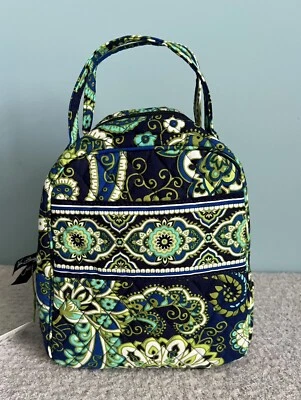 Vera Bradley Lunch Bag Rhythm Blues Insulated Lunchbox Green Let’s Do School - Image 1 of 4