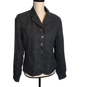 Isaac Mizrahi for Target Womens Blazer 8 Fitted Dark Gray Button Up Pockets LS - Picture 1 of 17