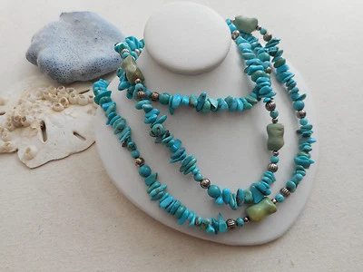 Carolyn Pollack Sterling Silver Blue & Green Turquoise Bead Necklace   687174 - Image 1 of 4