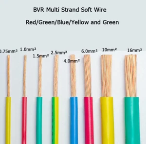 BVR Multi Strand Soft Wire Pure Copper Home Grounding Wire 1.0/1.5/2.5/4/6mm² - Picture 1 of 14