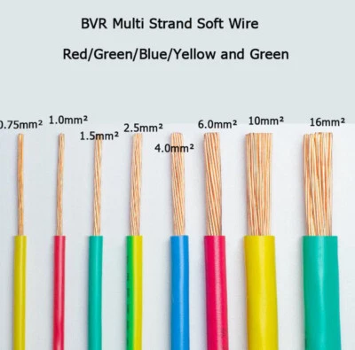 BVR Multi Strand Soft Wire Pure Copper Home Grounding Wire 1.0/1.5/2.5/4/6mm²  - Image 1 of 4