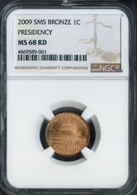 2009 Lincoln Cent Presidency NGC MS68 RD SMS Quality - Image 1 of 2