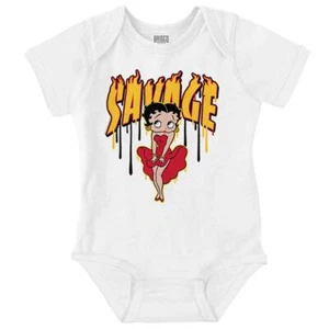 Betty Boop Retro Cartoon Savage Paint Drip Baby Girls Infant Romper Newborn - Picture 1 of 7