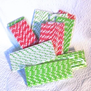 275 Paper Straws Lime and Red Dots Party Supplies Celebration Holiday - Picture 1 of 5