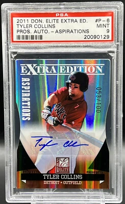 2009 Elite EE Aspirations Tyler Collins 53/100 PSA 9 *Top Pop 1* Tigers Auto RC - Image 1 of 4