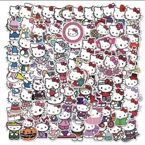 100 x Good Quality Large HELLO KITTY Stickers Matt Finish Non Repeating - Picture 1 of 1