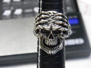 Sterling Silber 925 Totenkopf Ring 25g, Gr. 10 - Bild 1 von 5