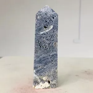 84g Natural Amazing Rare Blue Coral Jade Jasper Tower Point mineral HealingF234 - Picture 1 of 14