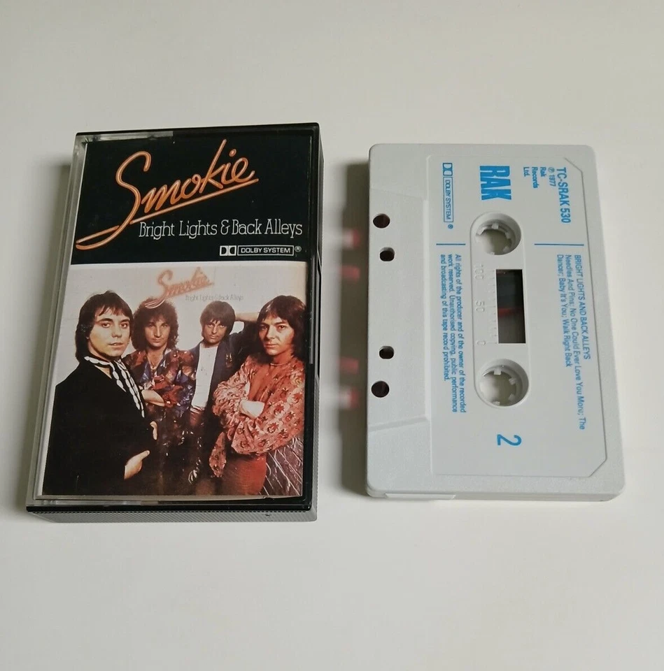 SMOKIE BRIGHT LIGHTS & BACK ALLEYS CASSETTE TAPE EMI RAK UK 1977 Foto 1 de 1