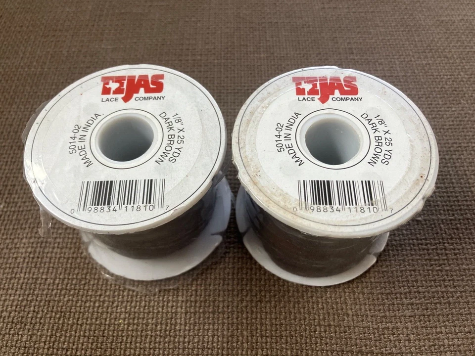 Solid Suede Lace 1/8 Inch Wide 25 Yard Spool-dark Brown 098834118107