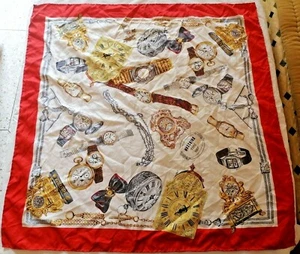 Vintage Moschino Damen 100 % Seide seltener Schal Moschino Time 1987 handgerollte Schals - Bild 1 von 10