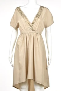 Angie Dress Size S Beige Sheath Above Knee Short Sleeve Casual - Picture 1 of 4