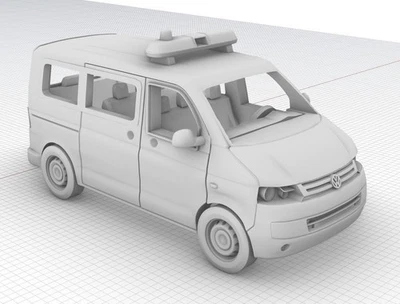 3D Printing 1/72 Volkswagen  European van  T5 car model Unpainted - Image 1 of 4