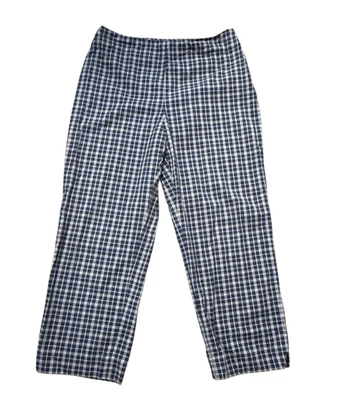 Brooks Brothers stretch  navy plaid crop pant size 8 - Image 1 of 4