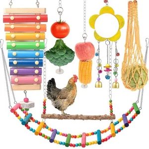 Chicken Toys for Coop 7PCS | Chicken Xylophone, Swing Set, Mirror Toy, Flexib... - Picture 1 of 6