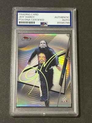 JEFF HARDY 2020 TOPPS FINEST REFRACTOR SIGNED AUTOGRAPHED CARD PSA/DNA CERTIFIED - Image 1 of 2