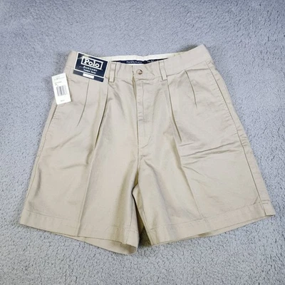 Шорты мужские Polo Ralph Lauren Andrew Chino плиссированные хаки коричневые размер 30 внутренний шов 6 дюймов - Изображение 1 из 4