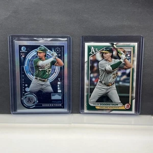 2024 Lot of 2 Bowman & Chrome Tyler Soderstrom AI Ref Rookie Card #BAI-4 #15 A's - Picture 1 of 23