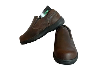 Hush Puppies Hytest Steel Toe K30401 Slip-On Leather Work Shoes Men's 12M - Picture 1 of 6