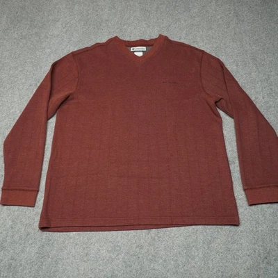Columbia V-Neck Sweatshirt Men's XL Rust Cotton Polyester - Image 1 of 4