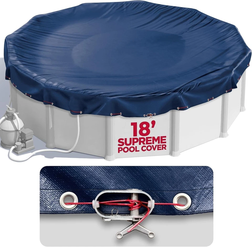 18ft Round Pool Cover for Above Ground Pools,Winter Pool Cover Cold/UV Resistant - Image 1 of 4