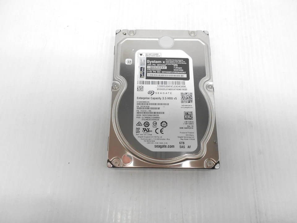 Seagate 6TB 7.2K 3.5 " SAS 12Gbps Server Disco Rigido ST6000NM0095 Dell HP IBM - Immagine 1 di 1
