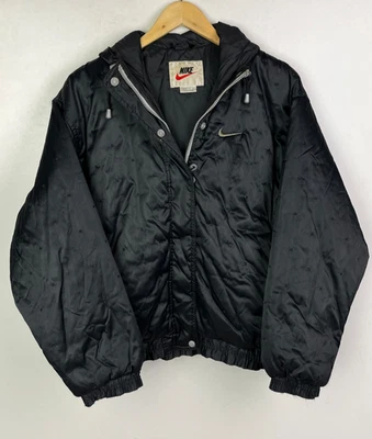 NIKE PADDED BOMBER JACKET UK Size 10-12 (US 6) Women's Black Vintage - Image 1 of 4