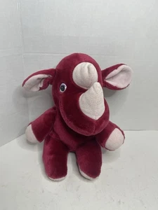 Juguete de peluche rojo de 8 pulgadas Smile International Rhino 1986 vintage raro - Imagen 1 de 6