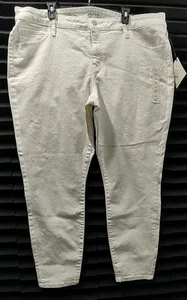 Ava & Viv Mid Rise Skinny Sx 20/R" White Denim Jeans Stretch Fitted Hip & Thigh - Picture 1 of 14