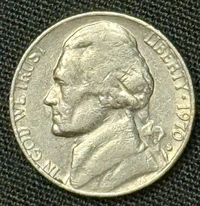 1970 S Mint Mark Circulated Jefferson Nickel - Picture 1 of 4