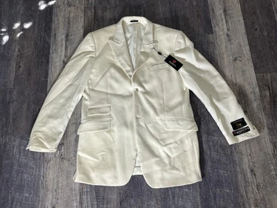 Abrigo de traje para hombre Raspinni De Luxe mezcla de cachemir blanco Foto 1 de 4