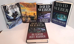 Lot of 5 Vintage Sci- Fi/Fantasy Hardcovers (Weber, Cherryh) All 1st Printings! - Picture 1 of 4
