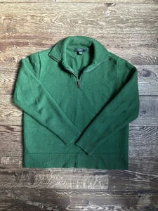 J Crew Merino Wool Bright Green 3/4 Zip Sweater Women’s S/M - Bild 1 von 3