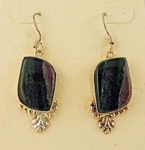 Fancy Agate Gemstone Chakra earrings sterling silver earwires - Picture 1 of 1