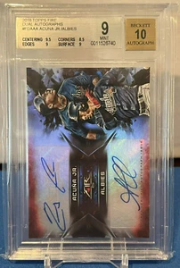 2018 TOPPS FIRE RONALD ACUNA JR OZZIE ALBIES RC ROOKIE DUAL AUTO 17/20 BGS 9/10 - Picture 1 of 2