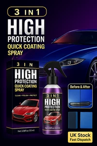 3 IN 1 - Nano Car Coating Spray - Wax Polish Spray - ,Plastic Parts Refurbish Ag - Picture 1 of 5