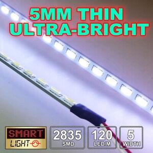 5mm Slim/Thin WHITE Ultra Bright 5m/600 LED 12V Light Strip Sticky Tape 120LED/m