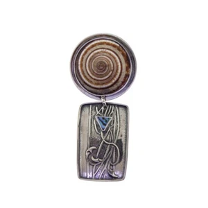 Tabra Sundial Shell Silver & Paua Pendant - Picture 1 of 1