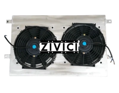 Cubierta de radiador de aluminio + ventiladores para Chevy Impala EI Camino Base 1963-1968 L6 V8 Foto 1 de 4